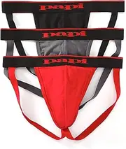 [papi] Men's 3-Pack Cotton Stretch Jock Strap