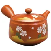Teapot Kyusu Tokoname - AKIRA - Orange - 340 ml cc - Stainless Infuser - Sakura