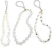 HOMSFOU 3Pcs Star Beaded Phone Chain Faux Pearl Shell Mobile Charm Accessory for Phones Bags Keys Elegant Unique Design Stylish Phone Charm Strap