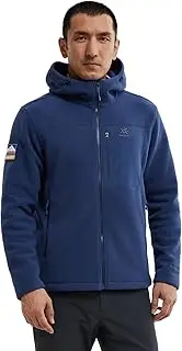 [KAILAS] Men's Fleece Jacket Hooded Winter Jacket Full Zip Jacket Lightweight Polar Warm Coat Pockets Outdoor Jacket