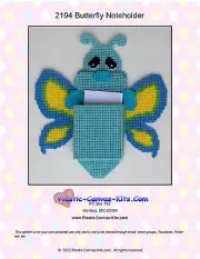 Magnetic Butterfly Note Holder- Plastic Canvas Pattern or Kit