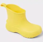 New Toddler Eli Rain Waterproof Back Pull On Tab Loop Boots Yellow Cat & Jack
