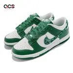 NIKE 休閒鞋 W DUNK LOW ESS 復古 PAISLEY 女鞋 變形蟲 腰果花 白 綠 DH4401-102