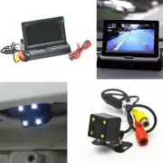 Car Rear View Camera 4.3"LCD Foldable Monitor Display Video Reversing Monitoring