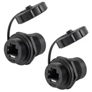 2Pcs RJ45 Connector CAT6 8P8C Panel Mount Shielded Ethernet LAN Bulkhead Etherne