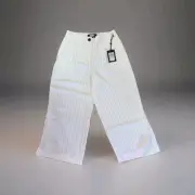 DKNY Side Slit Wide Leg Crop Pin Stripe Pants - MSRP $89 Size 2 NWT!!!
