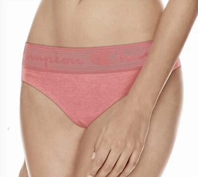 CHAMPION Wide Lace Logo Waistband Siesta Pink Hea Bikini Panty Womens S 5 2XL 9