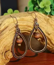 2” Bronze-tone Earring Set Bohemian Retro Drop Dangle Hook New Free Ship 7481