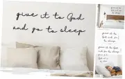 Give it to God and Go to Sleep Metal Signs 29.5 x 9 Inches, Above Bed Wall