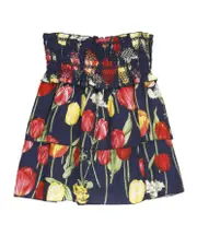 Dolce Gabbana Kids Tulip Printed Viyella Skirt 8Y,6Y,5Y,4Y,12Y,10Y Black