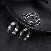 3 PC Stainless Steel Spinner Rings SZ 7 Unisex Stress Relieving New 2592