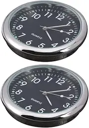 Mobestech 1set Car Clock Luminous Clock Car Dashboard Clock Luminous Adhesive Luminous Quartz Clock Adhesive Clock Small Dashboard Clock Night Light Clock Car Mounted Clock Aluminum 2pcs