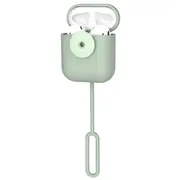 Shockproof Electroplating Silicone Wireless Earphone Charging Box Protective Case for Apple AirPods 1/2(Green)
