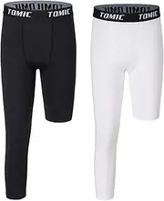 [Tomic] Youth Boys' Compression Shorts Performance Athletic Base Layers for Boys Sport Pants Tights Leggings Underwear 2-3Pack