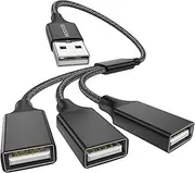 USB Splitter 1 to 3 MOGOOD USB 2.0 Splitter Charger Cable Power Cord Extension Hub Adapter for MacBook/Laptop/LED Etc