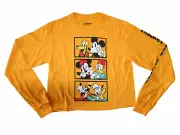 Mickey and Friends Long Sleeve Junior Women's Crop Top NWT