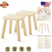 Sturdy 2 Pack Wooden Step Stools with Adjustable Height for Kids' Sensory Play