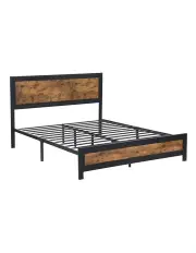 [Levede] Queen Metal Bed Frame in Rustic Brown