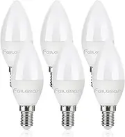 FEILEMAN E14 LED Light Bulbs 8W Super Bright Small Edison Screw Warm White 3000K,E14 LED Candle Bulb 8W 880LM Replacement 80W Halogen Bulb Not Dimmable Candle Bulb Pack of 6