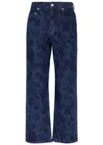 Erdem Floral-print Cropped Straight-leg Jeans - Indigo - 10 (UK10 / S) 10 (UK10 / S)
