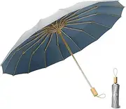 [OZ SMART SUN PROTECTION] Compact Umbrella with UPF 50 UV Sun Protection, Travel Rain/Sun Umbrellas with 16 Fibreglass Ribs Super Windproof Folding Parasol, Sun Blocking Portable Umbrella for Golf Travel