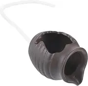 Ceramic Fountain Indoor Flow Material Mirrored Waterfall Clay Water Jar Falls Dispenser Waterfall Jar Aquarium Small Outdoor Fountain Cascading Accessories Light Brown Ceramics