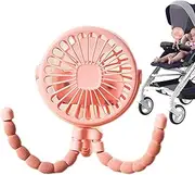 Portable Stroller Fan For Travel - Rotatable Toddler Stroller Clip Fan,Battery Operated Rotatable Handheld Cooling Fan for Cribs, Car Seats