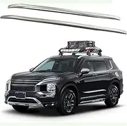 2PCS Roof Rail Racks Compatible for Mitsubishi Outlander 2022-2024 Cross Bars Luggage Carrier Aluminum (Silver)