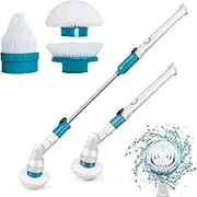 Electric Spin Scrubber, Electric Cleaning Brush with Tool Free Adjustable Extension Arm and 3 Replacement Brush Head, Cordless Cleaning Brush for Bathroom, Tub, Tile, Floor, Window, Car