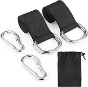 Tree Swing Hanging Straps Kit, VIsuIvit 2 PCS Tree Swing Straps Holds 2500 lbs with Safer Lock Snap Carabiners and Carry Pouch Bag for Swing Seat, Plank, Hammock (100cm)