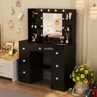 Modern Dressing Table Makeup Desk Drawer Large adjustable LED light Mirror