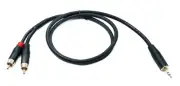 SYSTEM-S Audio Rca 2 Rca Cable 100 CM Plug To Jack Aux 3,5 MM Plug