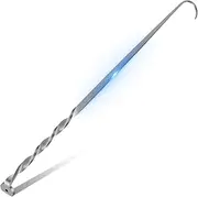 BETIMFAN BBQ Food Flipper Stainless Steel Meat Flipper Hook Heat Resistant BBQ Turner Hooks Reusable Pigtail Food Flipper Portable Barbecue Meat Turner Hook for Cooking Grilling Meat(Silver)