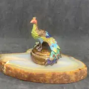 Sitting Peacock Jeweled - Trinket Box