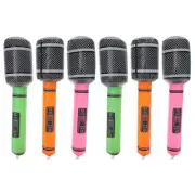 6pcs Ballon Toy Plastic Microphone Shaped Inflatable Blow Ballon Funny Toy Kids