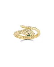 Sphera Milano 14K Over Silver CZ Snake Bypass Ring