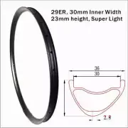 Light 29ER Carbon Rim 23*36mm Circle for Asymmetrical Mountain Bicycle Wheel