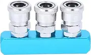 Air Compressor Quick Connector,C‑Type Fast Coupler Pneumatic Components,Air Hose Connector,Aluminum Alloy Air Manifold Fittings, 0-15kgf/cm2 Pressure