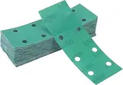 X AUTOHAUX 50Pcs Sanding Discs Wet Dry Waterproof Hook & Loop Sandpaper for Woodworking, Automotive Refinishing 7.80"x2.76" 8 Hole 1500 Grit Green White Corundum