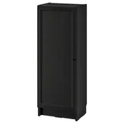 BILLY / OXBERG bookcase with door, black oak effect, 40x30x106 cm