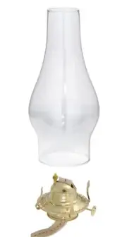 B&P Lamp® #2 Kerosene Lamp Burner and 3" by 8" Clear Chimney