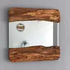 Ellipse Rustic Decorative Wall Mirror | Live edge Wood Framed Hand Crafted Gift