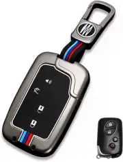 for Lexus Key Fob Cover Case, Metal Shell Smart Key Holder, Gray