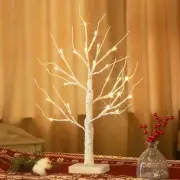 22" Lighted Birch Tree, 24 LED Warm White Christmas Tree Decorations, 22inch×1