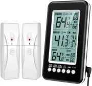(Upgraded Version) AMIR Refrigerator Thermometer, Wireless Digital Freezer Th...