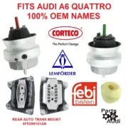 ENGINE MOTOR TRANSMISSION MOUNTS; SET, V6 3.0 3.2 L For Audi A6Q 2006-2011 OEM (for: Audi)