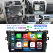 32GB Android 12 Car Stereo For TOYOTA COROLLA 2009-2013 GPS Carplay Radio Camera