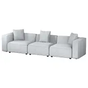 Modular Sofa Chaise Set 3-Seater Grey