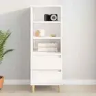 vidaXL Highboard High Gloss White 40x36x110 cm Engineered Wood STP