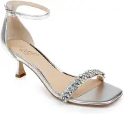 Jewel Badgley Mischka Angel Sassy Kitten Heel 10, Silver